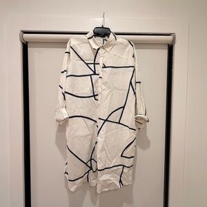 Piazza Sempione Geometric Print Shirt Dress Sz 46